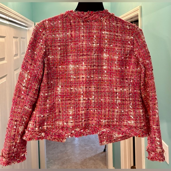 Old Navy Studio Spotlight Pink Tweed Jacket Size XS - Picture 2 of 7